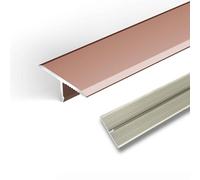 Bande de Transition en Aluminium Barre de Seuil Profilé de Transition en T Barre, Imperméable et Résistant À L'humidité, pour Relier Les Espaces du Sol, Carrelage(Purple gold,W3.3*L270cm(3 * 90cm))