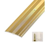 Bande de Transition en Aluminium for Plancher - 2,4 po de Largeur, Longueur réglable, 35,4 à 71 po avec vis incluses, 1 pièce(Gold,140cm)