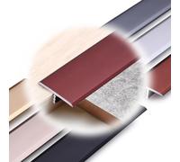 Bande de transition en forme de T en aluminium, séparateur de porte plat pour sols inégaux, profil de transition en bois noir, bordure de porte durable, parfaite pour la rénovation de la maison