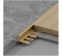 Bande De Transition En Métal Pour Bois À Carrelage, Profilé De Transition De Seuil De Porte, Bandes De Chant Incurvées, Protection De Bordure(Gold,10mmx1.35m)