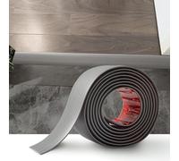 Bande de transition en PVC de 1,2 m - Bande de jonction autocollante en PVC - Séparateur de porte - Profil plat stratifié - Barre de porte (5 cm, grain de bois gris)