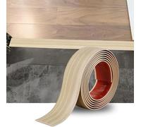 Bande de transition en PVC de 6 m - Bande de séparation de sol stratifiée autocollante - Bande de séparation de sol en PVC - Profil plat stratifié - Barre de jonction de porte (4 cm, grain beige)