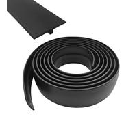 Bande de transition en T - 5 cm x 3 m - Barre de séparation plate en PVC - Profil de sol stratifié - Pour joindre le seuil de porte, les espaces de carrelage stratifié (noir, 5 m)