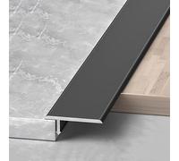 Bande De Transition En T Aluminium Barre De Seuil Métal Seuil De Porte Profil De Transition Pour Transitions De Sol Entre Seuils Carrelages Sols Bois Tapis(Black,1.2cmx100cm)