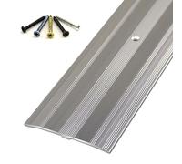 Bande de transition for porte en aluminium Vis incluses Bande de transition for sol en bois et carrelage for des différences de niveau de sol allant jusqu'à 2 cm(Silver,115cm/45in)