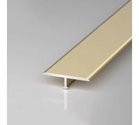 Bande de transition for sol en forme T 2.7 m Barre de Seuil en aluminium 30/40/50/60 mm for raccorder lames de parquet composite et joints des carreaux de céramique(Gold,50mm L2.7m/9ft)