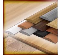 Bande de transition plate for sol en caoutchouc, bande séparation stratifiée auto-adhésive, couverture des espaces seuil PVC, garniture bord suspendue for image(Yellow Oak,L 300 Cm X W 7.6 CM)