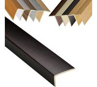 Bande de transition pour bordure d'escalier 152,4 x 101,6 cm - Grain de bois - Comble les espaces - Bandes décoratives - Profil en L - Protection de bord d'escalier - Facile à couper - Noir - 100 cm