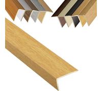 Bande de transition pour bordure d'escalier 152,4 x 101,6 cm - Grain de bois - Comble les espaces - Bandes décoratives - Profil en L - Protection de bord d'escalier, facile à couper (marron clair, 100