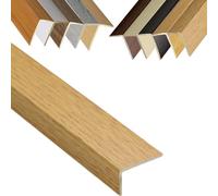Bande de transition pour bordure d'escalier 152,4 x 101,6 cm - Grain de bois - Comble les espaces - Bandes décoratives - Profil en L - Protection de bord d'escalier, facile à couper (naturel, 90 cm)