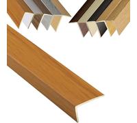 Bande de transition pour bordure d'escalier 152,4 x 101,6 cm - Grain de bois - Comble les espaces - Bandes décoratives - Profil en L - Protection de bord d'escalier, facile à couper (marron foncé, 100