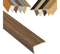 Bande de transition pour bordure d'escalier 152,4 x 101,6 cm - Grain de bois - Comble les espaces - Bandes décoratives - Profil en L - Protection de bord d'escalier, facile à couper (café, 100 cm)