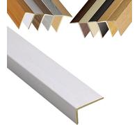 Bande de transition pour bordure d'escalier 152,4 x 101,6 cm - Grain de bois - Comble les espaces - Bandes décoratives - Profil en L - Protection de bord d'escalier - Facile à couper (blanc, 100 cm)