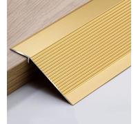 Bande de transition pour moquette, 10 cm de large, réducteur de seuil pour porte, carrelage de rampe, revêtement de sol stratifié, bande inégale de bord de sol (doré, 100 cm)