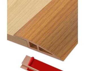 Bande de Transition pour plancher en bois, 1/2m, bande de fermeture des bords, couture au sol, résistant à l'usure, boucle plate en plastique souple, seuil Dge, 1 pièce Deep brown pattern