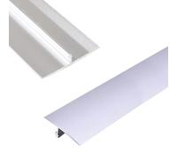 Bande de transition pour sol, La transition en aluminium de plancher dépouille les tailles multiples multicolores de 43mm(Silver,W4.3 x L140cm)