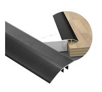 Bande de transition pour sol, La transition en aluminium de plancher dépouille les tailles multiples multicolores de 43mm(Black,W4.3 x L110cm)