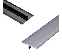 Bande de transition pour sol, La transition en aluminium de plancher dépouille les tailles multiples multicolores de 43mm(Silver,W4.3 x L95cm)