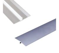 Bande de transition pour sol, La transition en aluminium de plancher dépouille les tailles multiples multicolores de 43mm(Silver,W4.3 x L110cm)