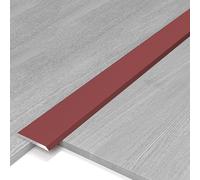 Bande de transition pour sol, Tailles multiples multicolores auto-adhésives en aluminium de bande de transition de seuil plat(Red,W1.5cm)