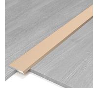 Bande de transition pour sol, Tailles multiples multicolores auto-adhésives en aluminium de bande de transition de seuil plat(Gold,W5cm)