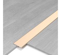 Bande de transition profilée en T de 91,4 cm en aluminium pour armoires murales, bande de séparation plate pour connecter les joints de sol, les seuils et les carreaux (or, 3,3 cm de large)