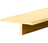Bande de transition profilée en T pour revêtements de sol plats, bande de transition en laiton massif avec surface brossée, bande de protection de seuil de 1 m de long (29 x 11 mm)