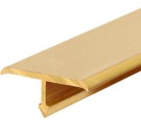 Bande de transition profilée en T pour sols plats, en laiton massif avec surface brossée, seuil de 1 m de long et protection des bords (22 x 10 mm)