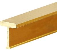 Bande de transition profilée en T pour sols plats, en laiton massif avec surface brossée, seuil de 1 m de long et protection des bords (5 x 7 mm)