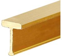 Bande de transition profilée en T pour sols plats, en laiton massif avec surface brossée, seuil de 1 m de long et protection des bords (10 x 12 mm)