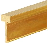 Bande de transition profilée en T pour sols plats, en laiton massif avec surface brossée, seuil de 1 m de long et protection des bords (5 x 12 mm)