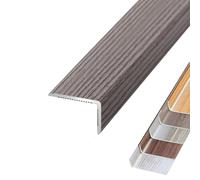 Bande de Transition PVC Antidérapante pour Sol Escaliers | Profil D'Angle Aluminium | Barre de Seuil Garniture Bord | Revêtement de Protection pour Nez Marche(Export Grey,L900xW28xH12mm)
