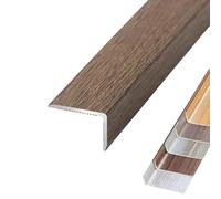 Bande de Transition PVC Antidérapante pour Sol Escaliers | Profil D'Angle Aluminium | Barre de Seuil Garniture Bord | Revêtement de Protection pour Nez Marche(Maca Brown,L900xW35xH20mm)
