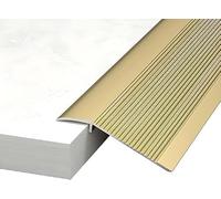 Bande De Transition Sol En Aluminium 90 × 10 Cm Avec Finition Ondulée, Barre Seuil Adaptée Aux Différences Hauteur 1 À 4,5(Gold)