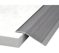Bande De Transition Sol En Aluminium 90 × 10 Cm Avec Finition Ondulée, Barre Seuil Adaptée Aux Différences Hauteur 1 À 4,5(Grey)