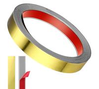 Bande décorative autocollante en acier inoxydable doré - 6 m x 20 mm - Bande métallique autocollante - À décoller et à coller - Étanche - Pour mur, porte, meubles, cadre de miroir, plafond, cheminée