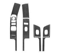 Bande Décorative Autocollante Pour Chevy Pour Silverado 1500 2014-2018 Véritable Fiber Carbone Lève-vitre Panneau Commande Couverture Garniture Autocollant(Black B)