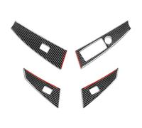 Bande Décorative Contrôle Central Pour BMW Pour E60 5 Pour Série 2004 2005 2006 2007 Autocollant Décoratif Pour Bouton Lève-vitre Fibre Carbone(4 RHD)