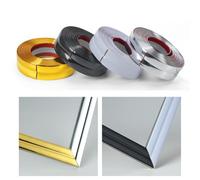 Bande décorative d'angle en PVC imperméable pour coins intérieurs, 3 m x 3 cm, bordure dorée/blanc/noir/argent