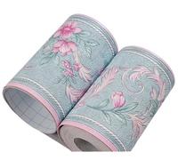Bande décorative murale, PVC Self-Adhesive Skirting Board Trim Wallpaper 5m x 0.1m Multicolor(Ya11003)