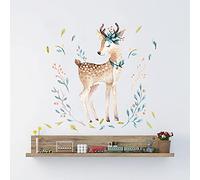 Bande Dessinée Aquarelle Faon Stickers Muraux Bébé Pépinière Stickers Muraux Pour Enfants Chambre Salon Chambre Décor À La Maison Autocollants Pvc