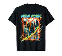 Bande dessinée de Graffiti rétro Vintage New York Skyline Punk Grunge T-Shirt