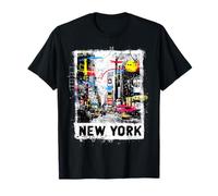 Bande dessinée de Graffiti rétro Vintage New York Skyline Punk Grunge T-Shirt
