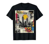 Bande dessinée de Graffiti rétro Vintage New York Skyline Punk Grunge T-Shirt
