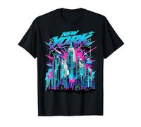 Bande dessinée de Graffiti rétro Vintage New York Skyline Punk Grunge T-Shirt