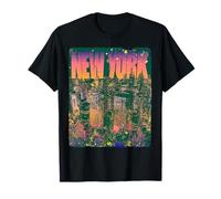 Bande dessinée de Graffiti rétro Vintage New York Skyline Punk Grunge T-Shirt