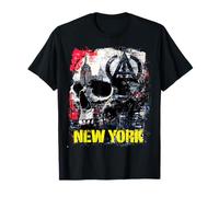 Bande dessinée de Graffiti rétro Vintage New York Skyline Punk Grunge T-Shirt