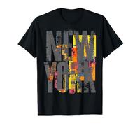 Bande dessinée de Graffiti rétro Vintage New York Skyline Punk Grunge T-Shirt