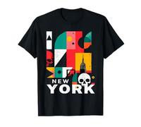 Bande dessinée de Graffiti rétro Vintage New York Skyline Punk Grunge T-Shirt