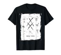 Bande dessinée de Graffiti rétro Vintage New York Skyline Punk Grunge T-Shirt
